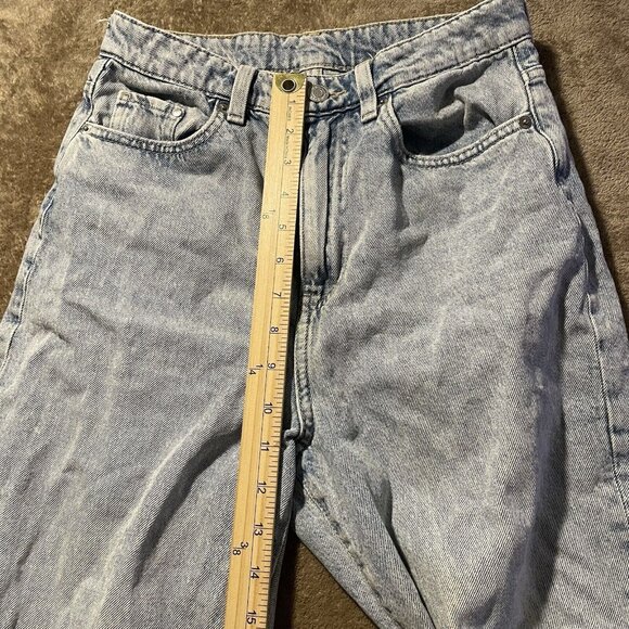 & Denim By H&M Jeans Women Sz 4 Loose Mom Ultra High Waist Ankle Length Distress - Picture 9 of 11